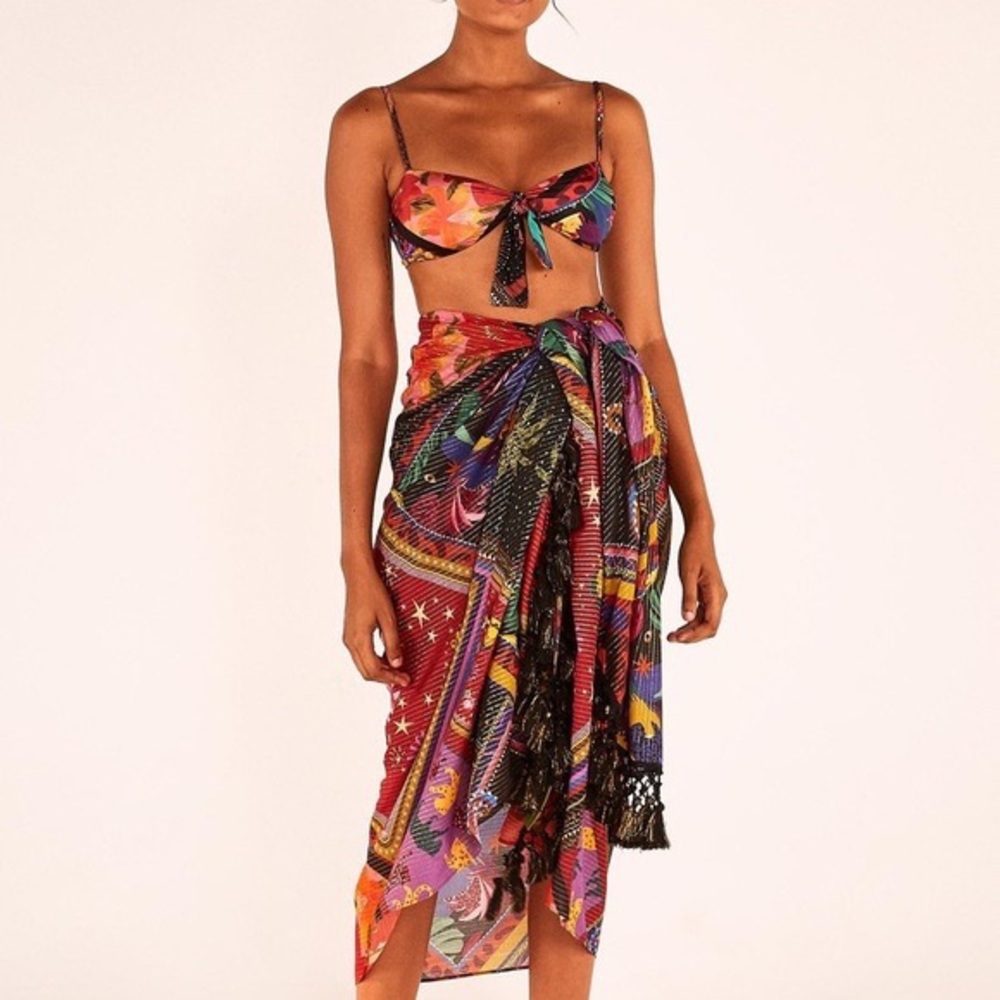 FARM Rio Diagonal Scarves Swim Sarong Wrap